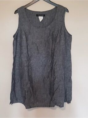 Vintage True Essence blue linen mini dress or  tunic
